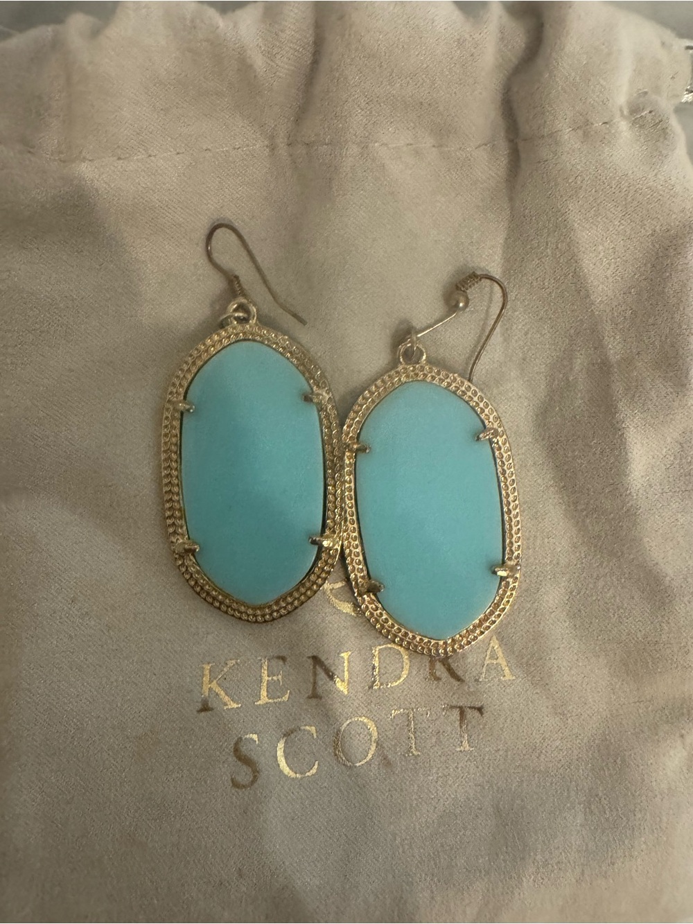 Kendra Scott Danielle Turquoise Gold Drop Earrings